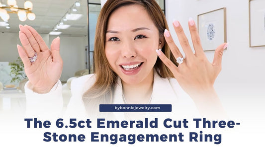 Timeless Brilliance: The 6.5ct Emerald Cut Three-Stone Engagement Ring