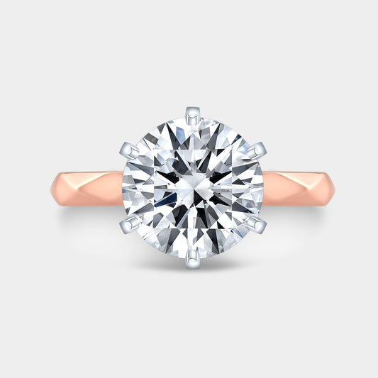 Two tone round ring, top view, geometric band.