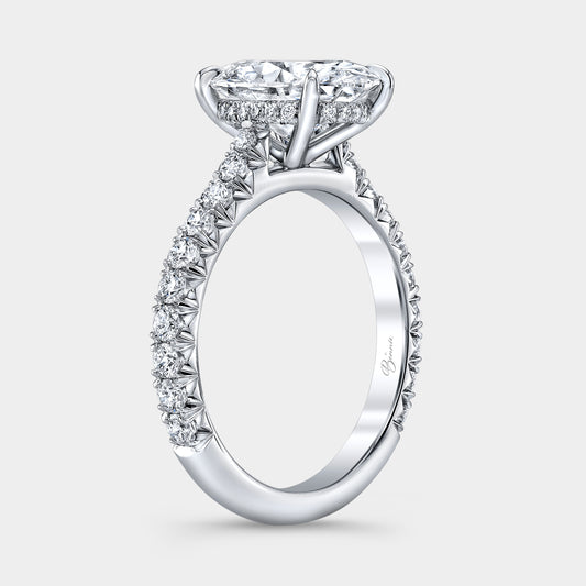 2ct oval diamond engagement ring, cathedral setting.