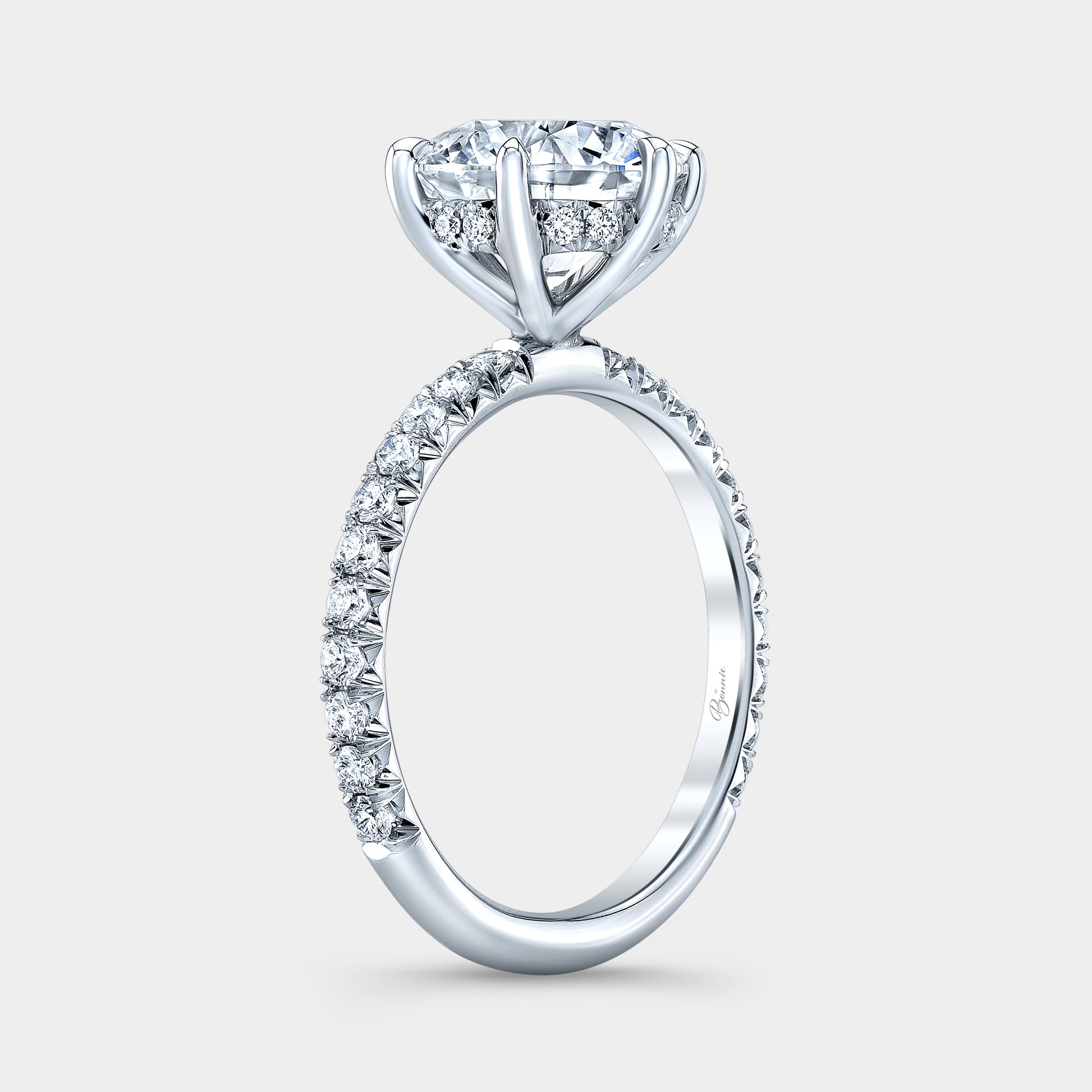 2.5ct diamond engagement ring, French pave.