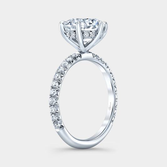 2.5ct diamond engagement ring, French pave.