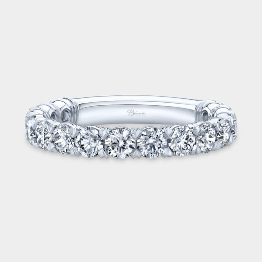 1.25ct Round Diamond Wedding Band, Platinum.
