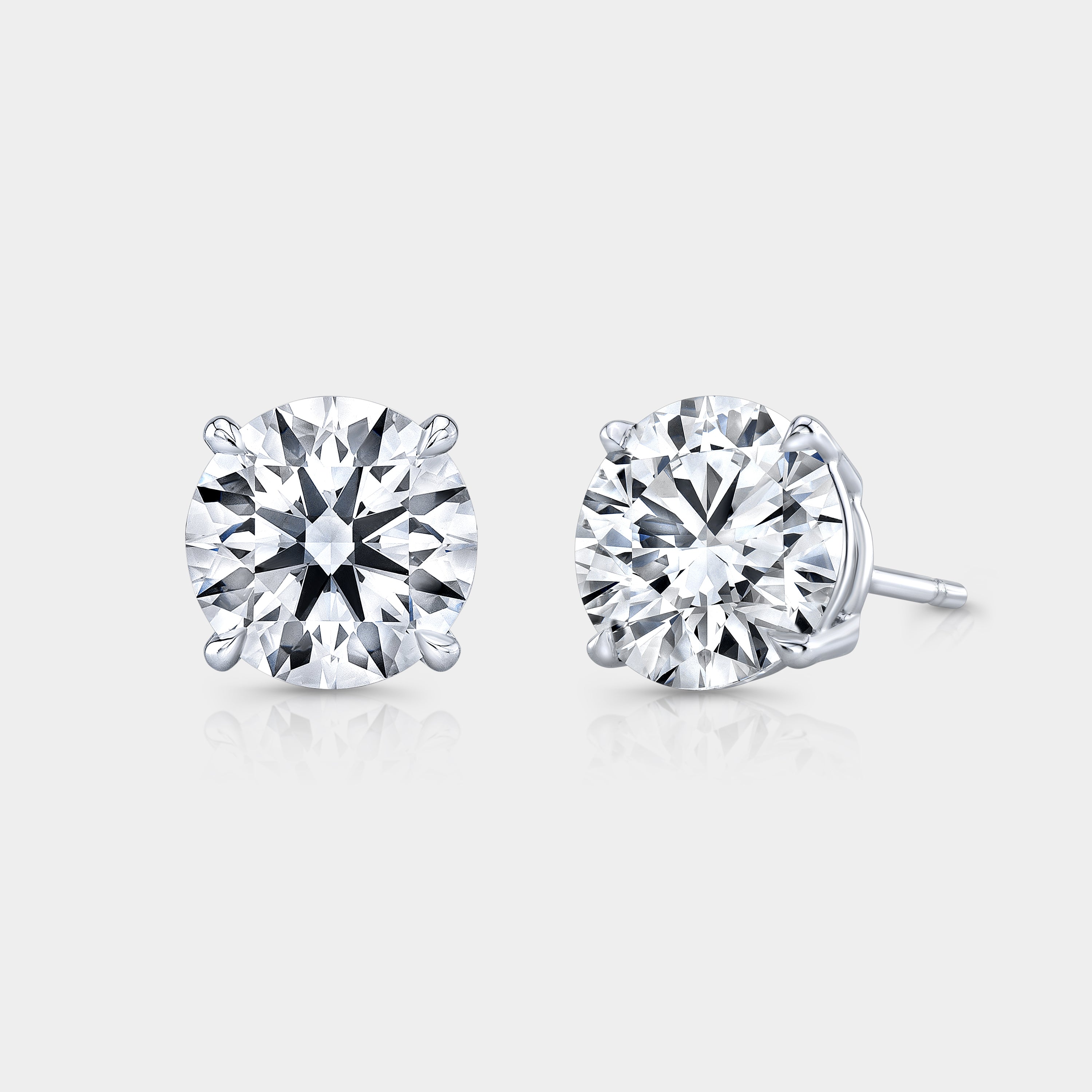 2ct Round Lab Grown Diamond Stud White Gold Earrings – By
