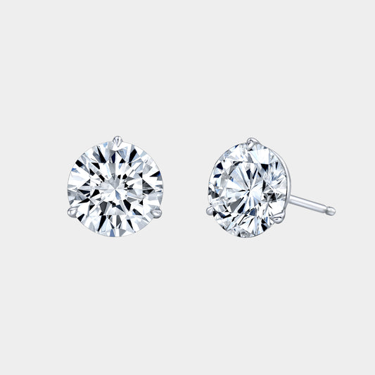 4.25ct Lab Grown Diamond Stud Earrings, White Gold.