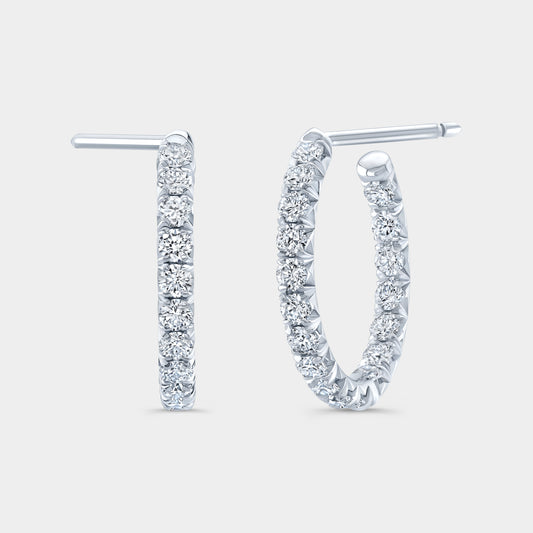 1.75ct Inside Out Diamond Hoop Earrings, White Gold.