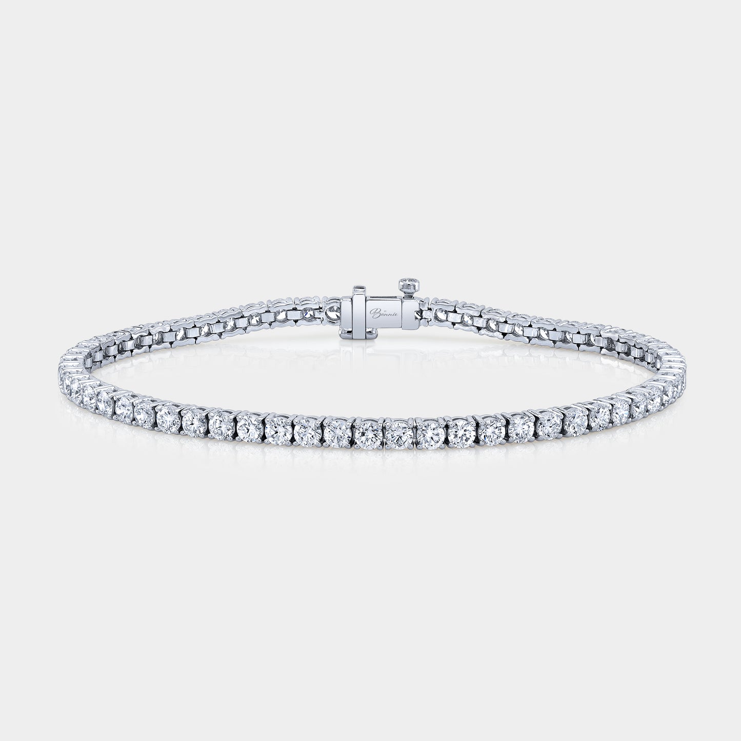 5.25ct Natural Diamond Tennis Bracelet, White Gold.