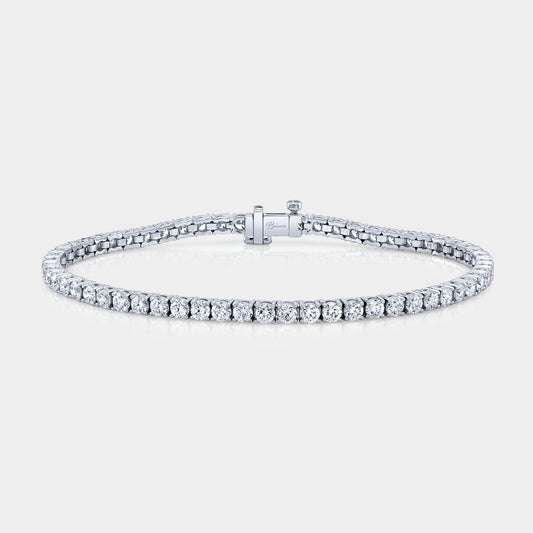 Diamond bracelet, side view, tennis setting.