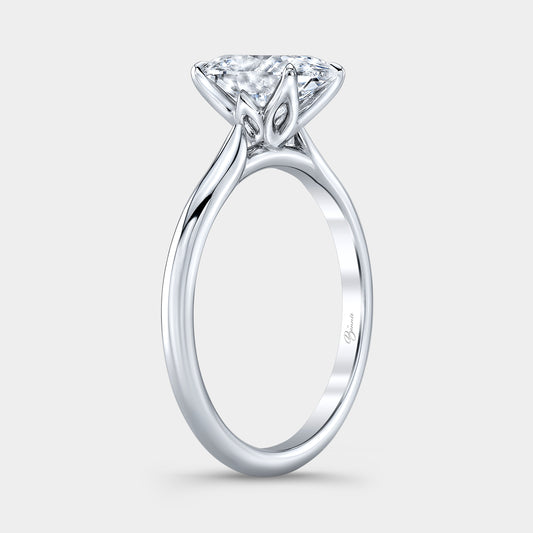 2ct oval engagement ring, white gold setting.