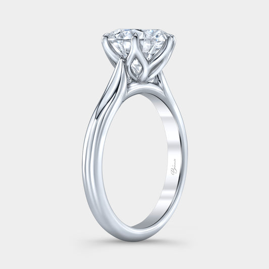 2.50ct round engagement ring, white gold setting.