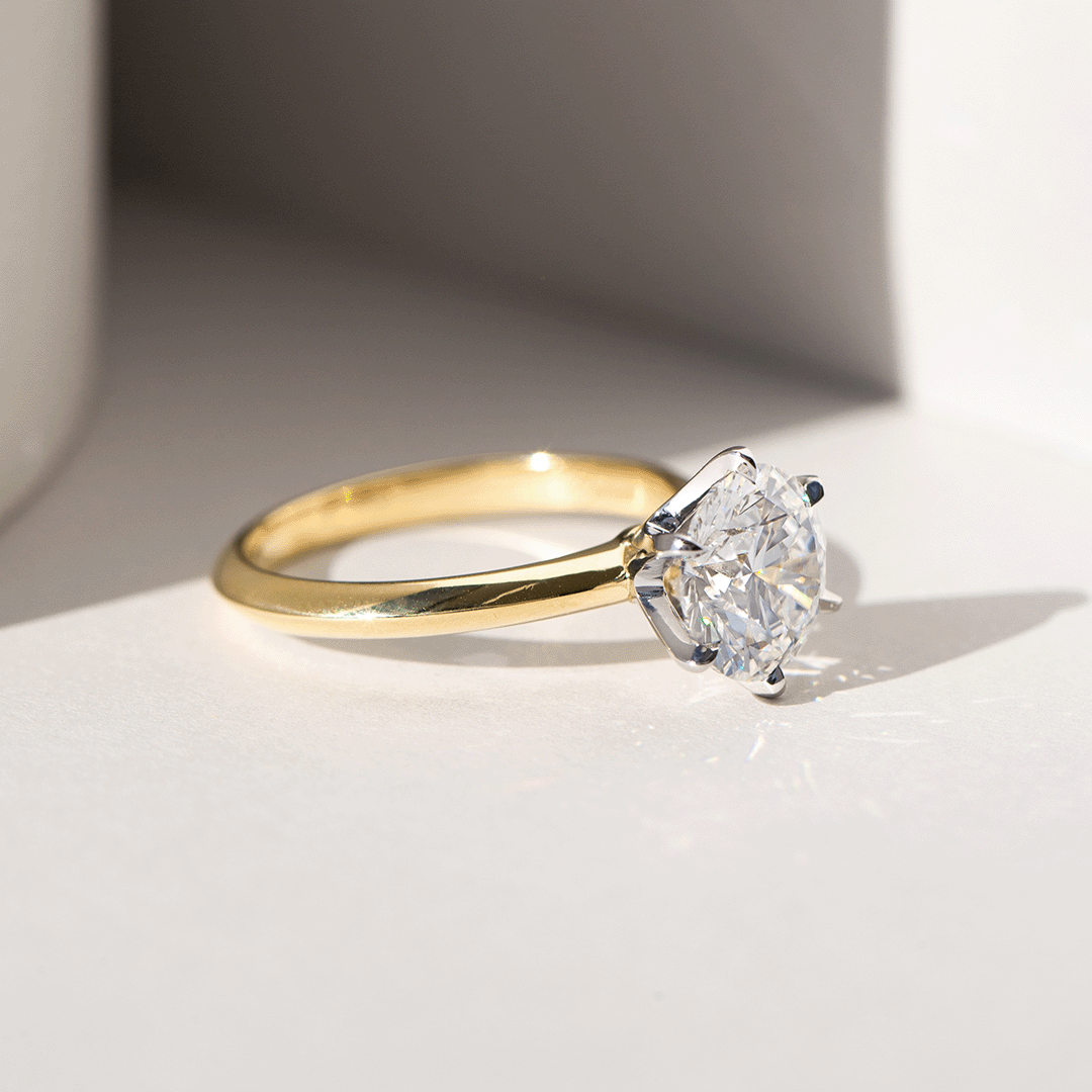 Round ring, top down, knife edge solitaire.