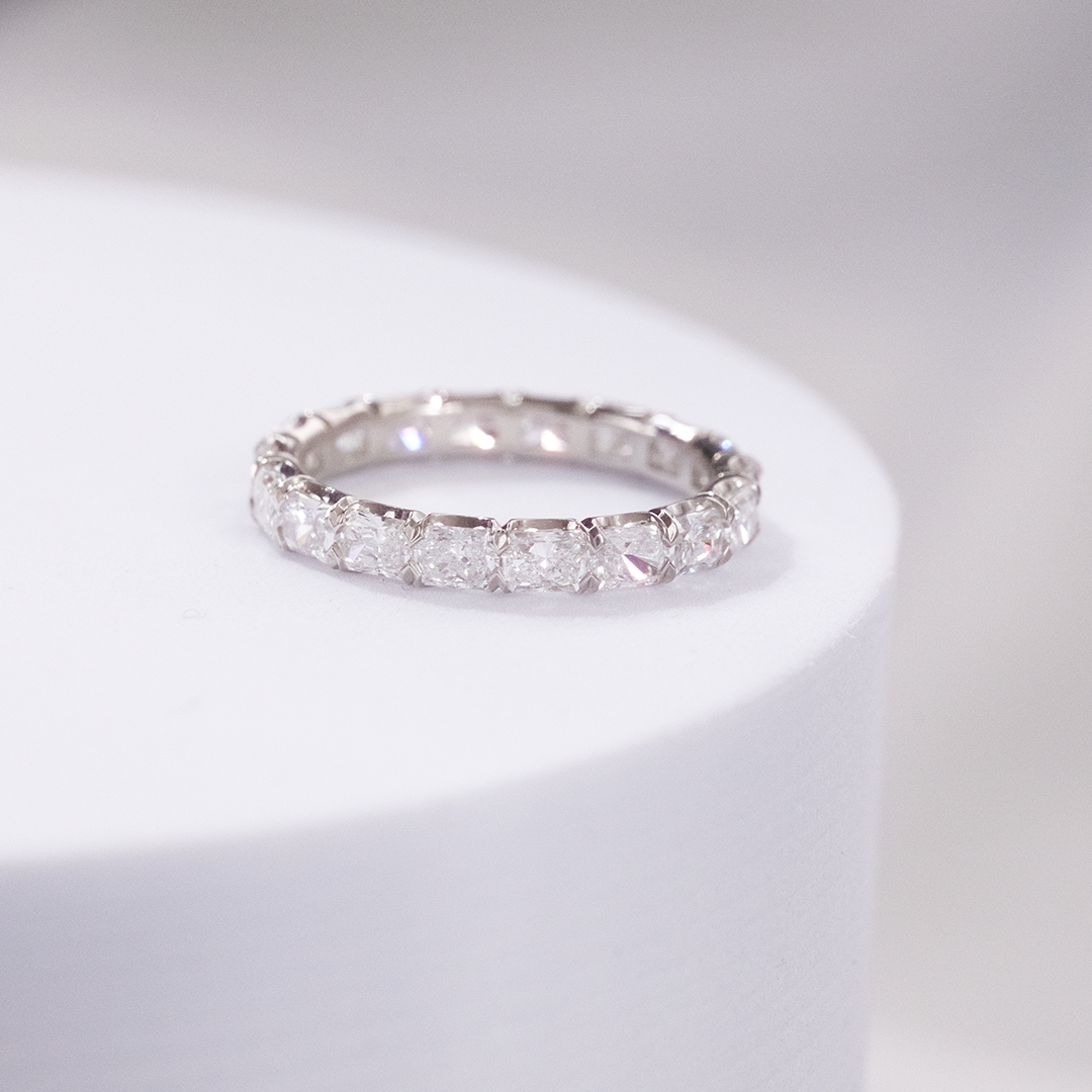 East West Radiant Diamond Eternity Band, Platinum.