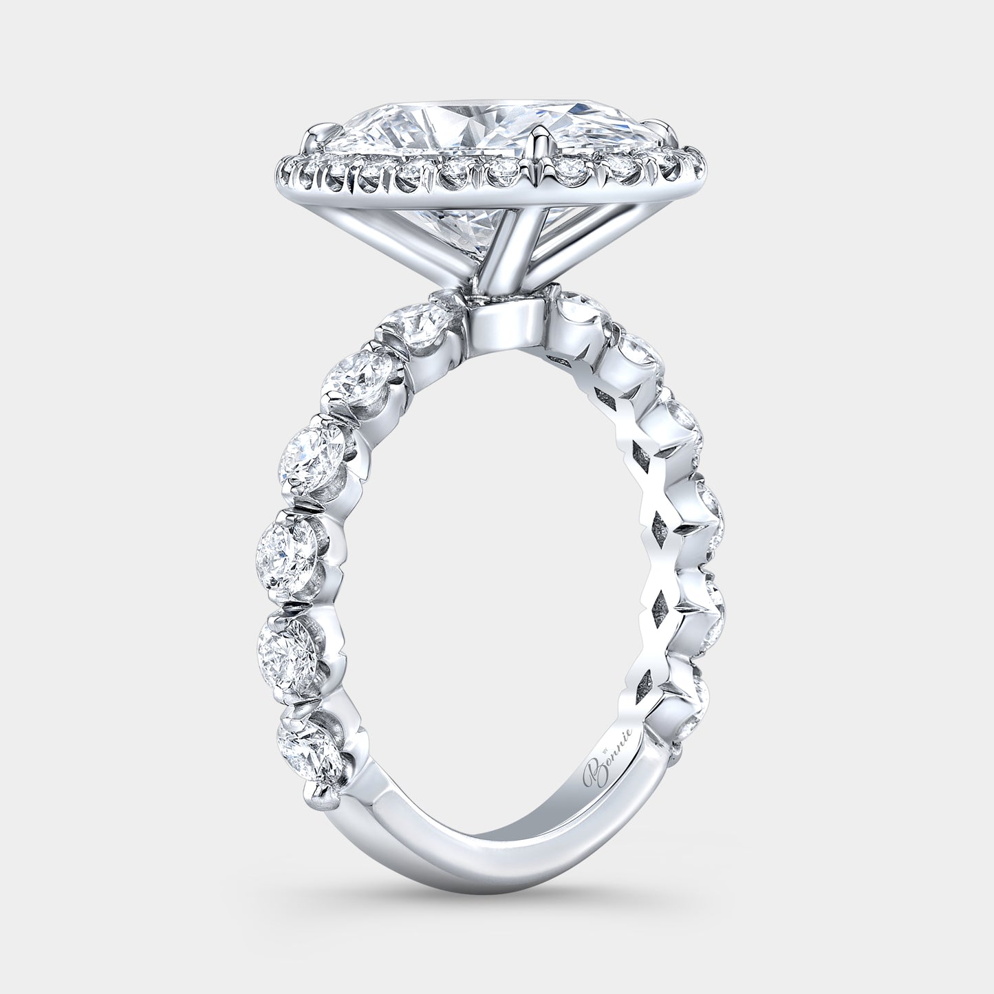 3ct oval engagement ring, white gold setting.