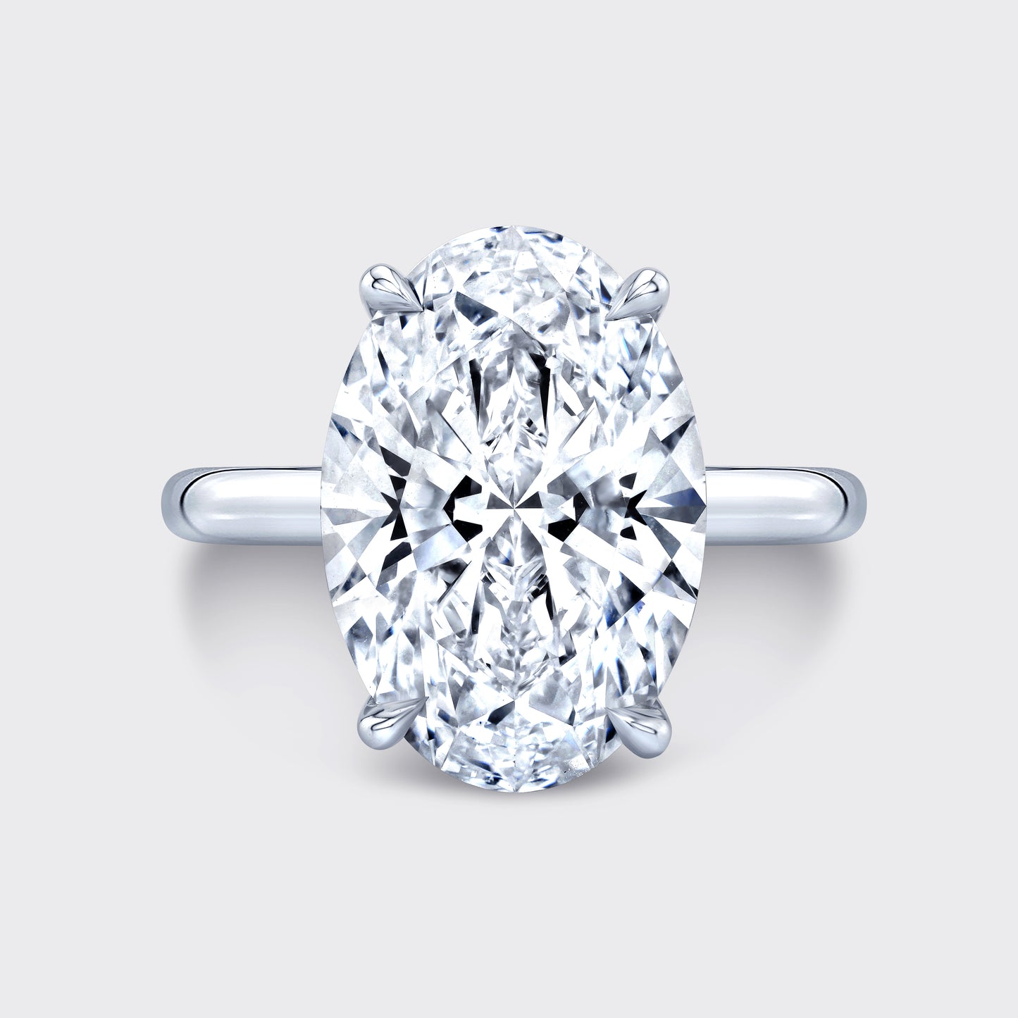Diamond ring, top-down angle, Hailey setting detail.