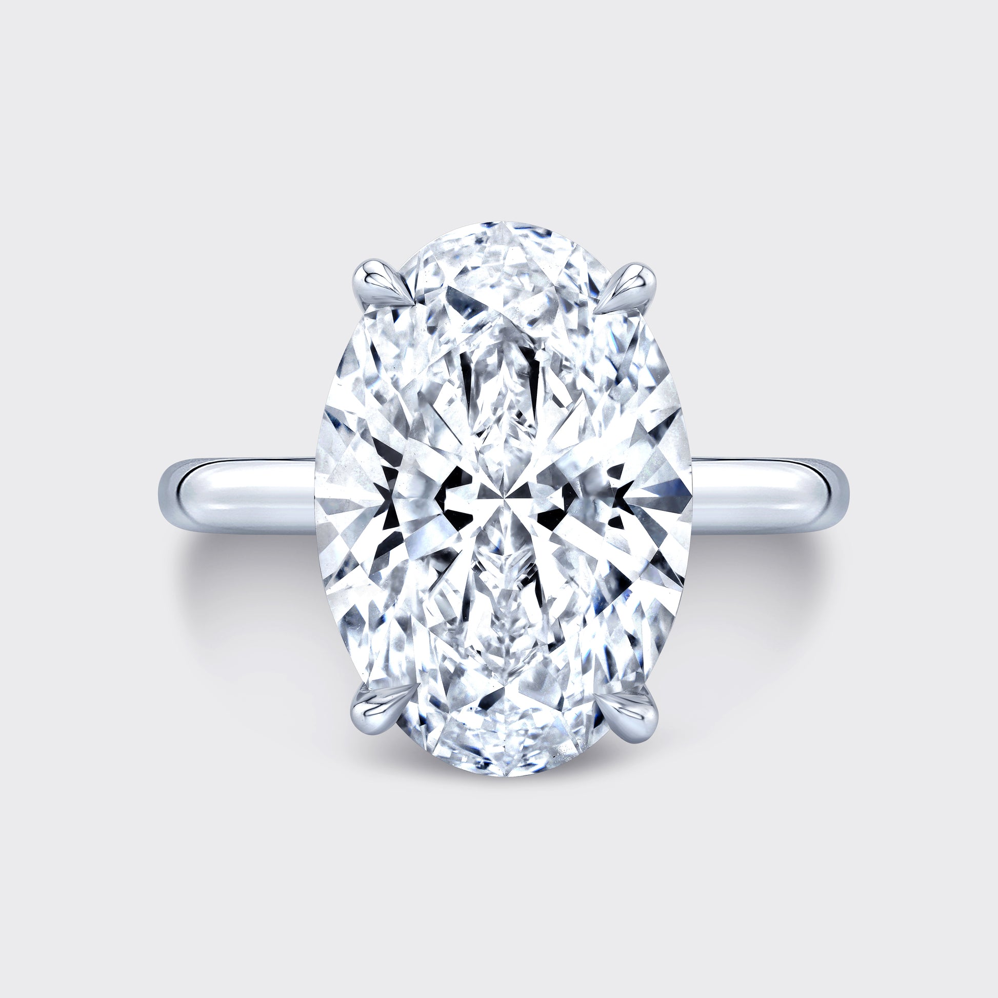 Diamond ring, top-down angle, Hailey setting detail.