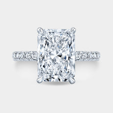 Radiant ring, top down, halo, French pave.