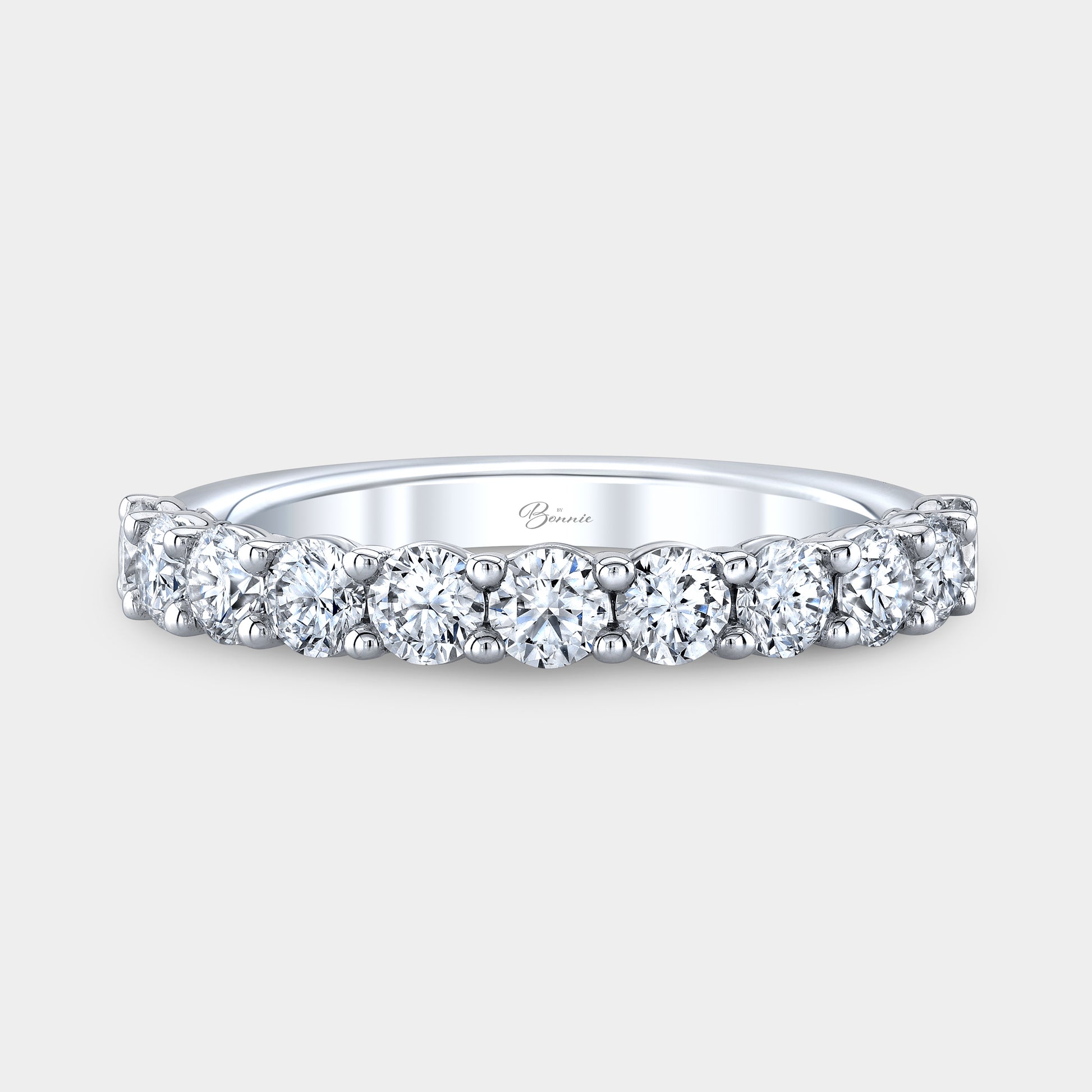1ct Round Diamond Double Gallery 1/2 Way Band, Platinum.