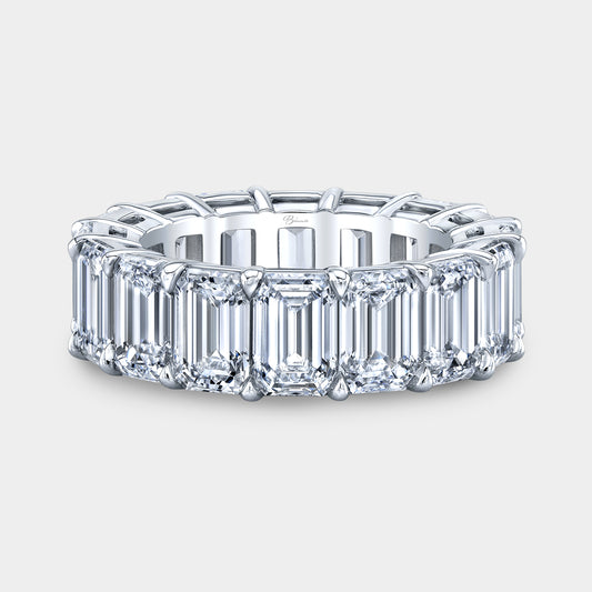 13ct Emerald Diamond Eternity Band, Platinum.