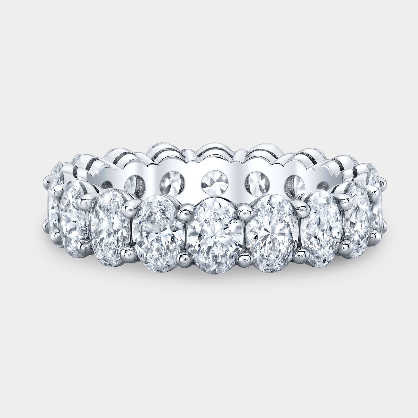 3.75ct Oval Diamond Eternity Band, Platinum.