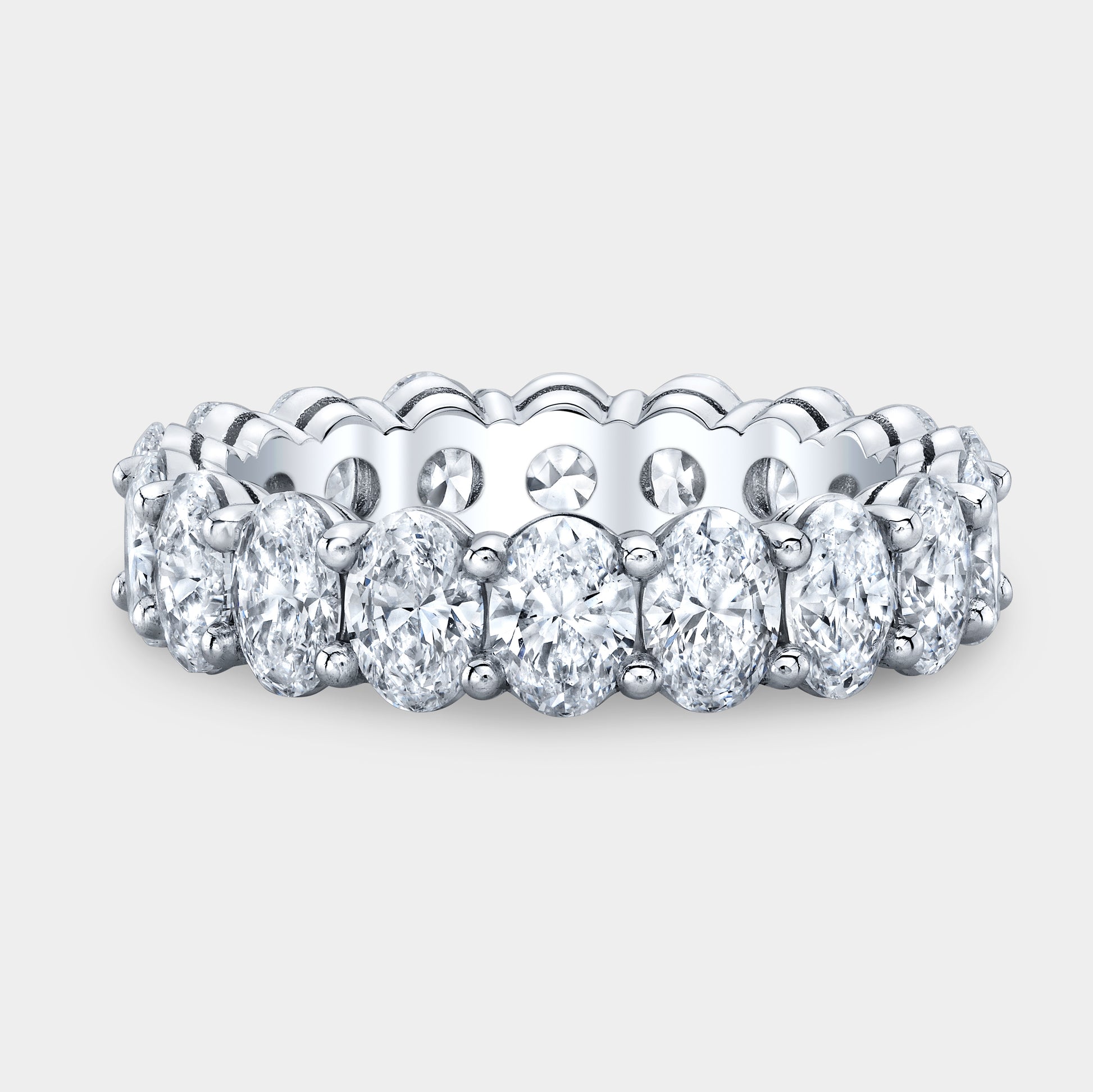 3.75ct Oval Diamond Eternity Band, Platinum.