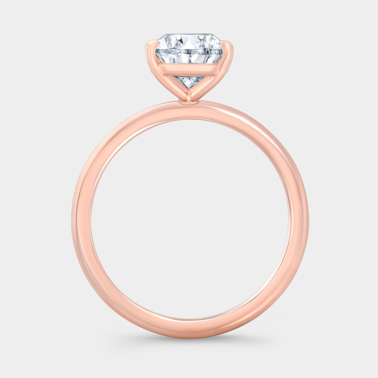 Rose gold pear ring, solitaire setting.