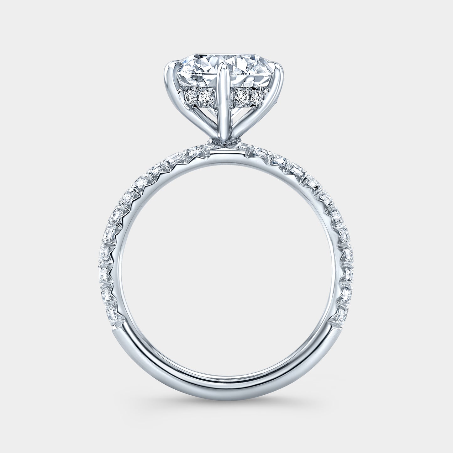 White gold ring, pave detail.