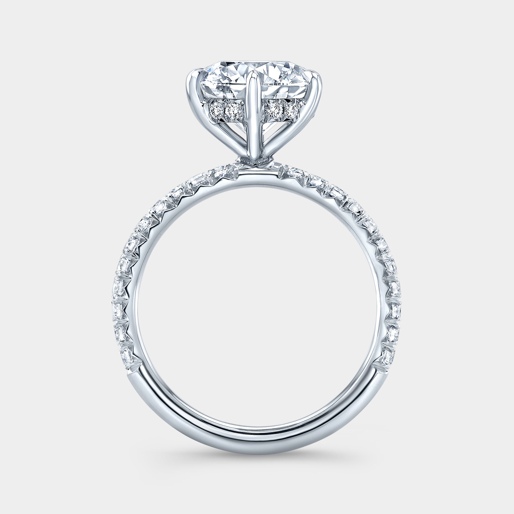 White gold ring, pave detail.