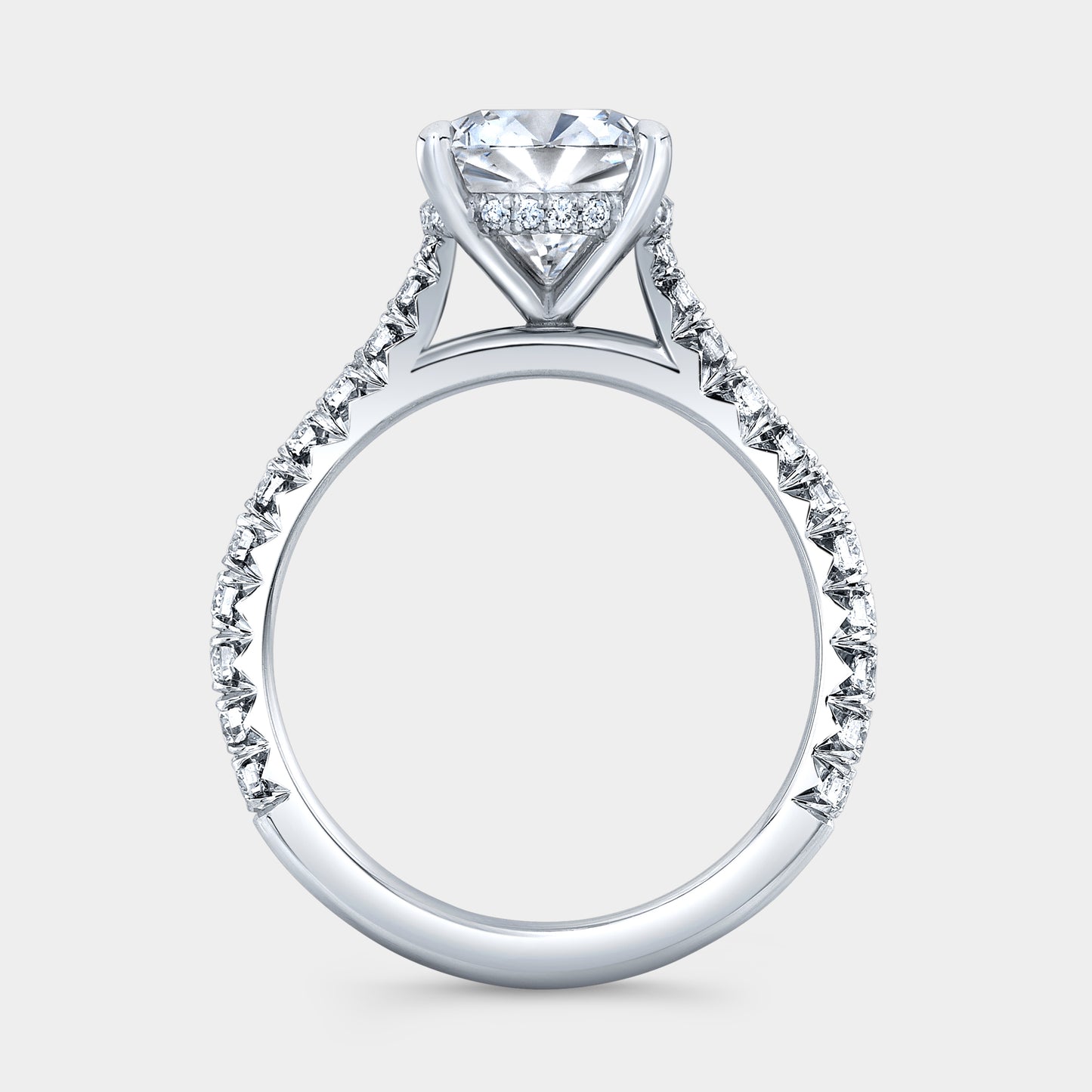 White gold ring, pave detail.