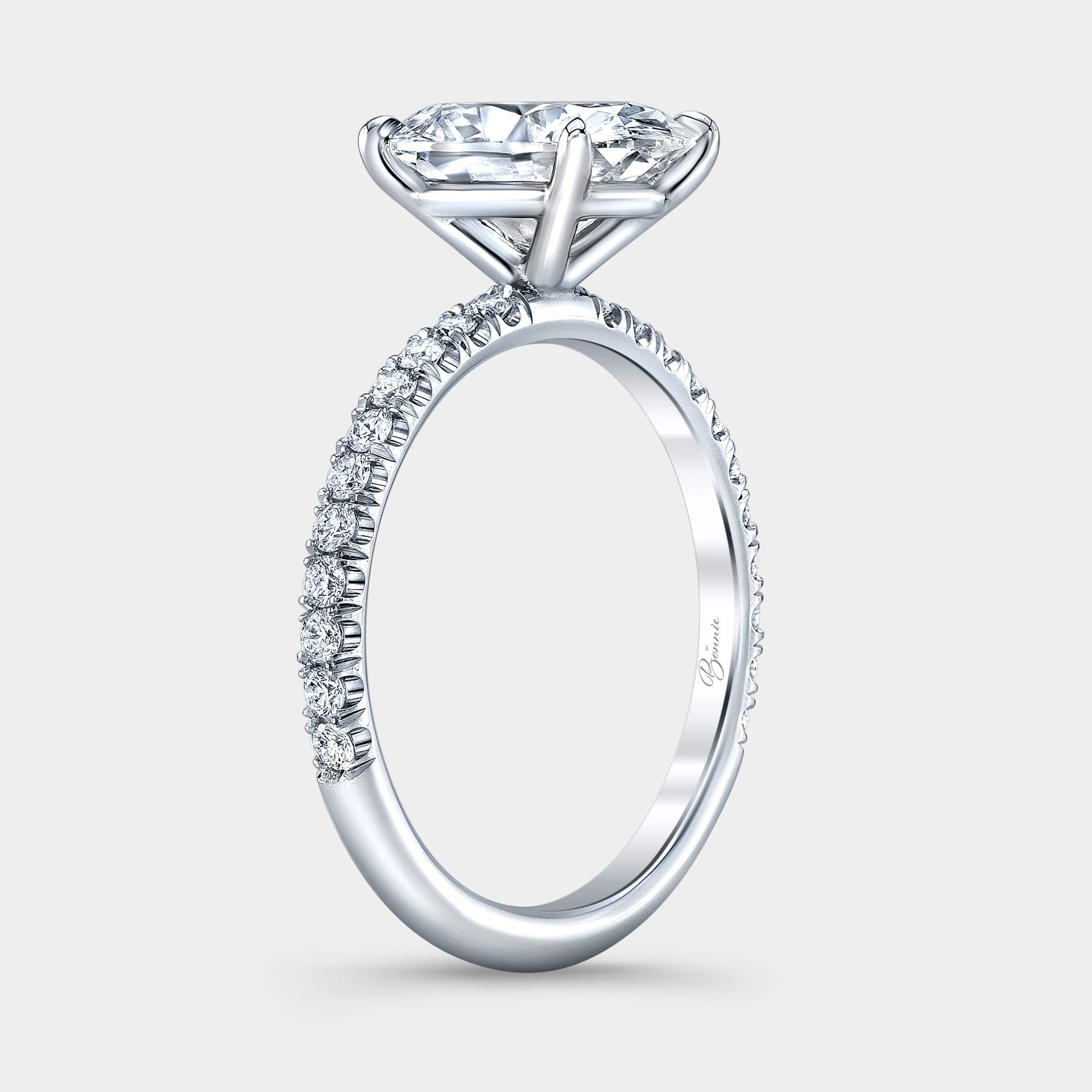 2ct oval engagement ring, platinum setting.