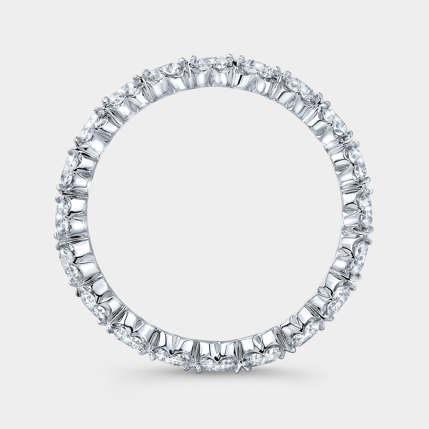 Diamond eternity band, side detail.