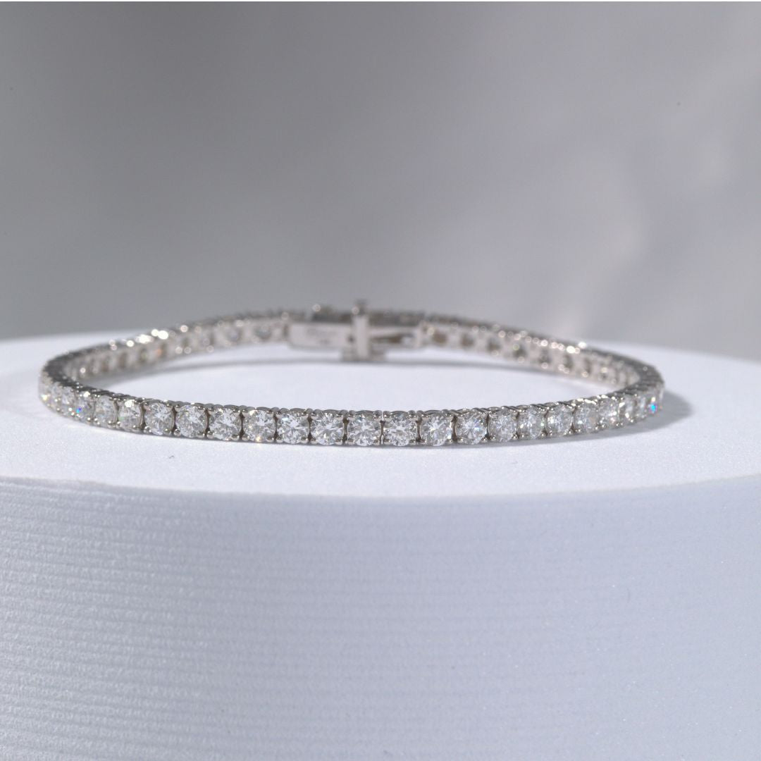 3ct Lab Grown Round Diamond White Gold Tennis Bracelet