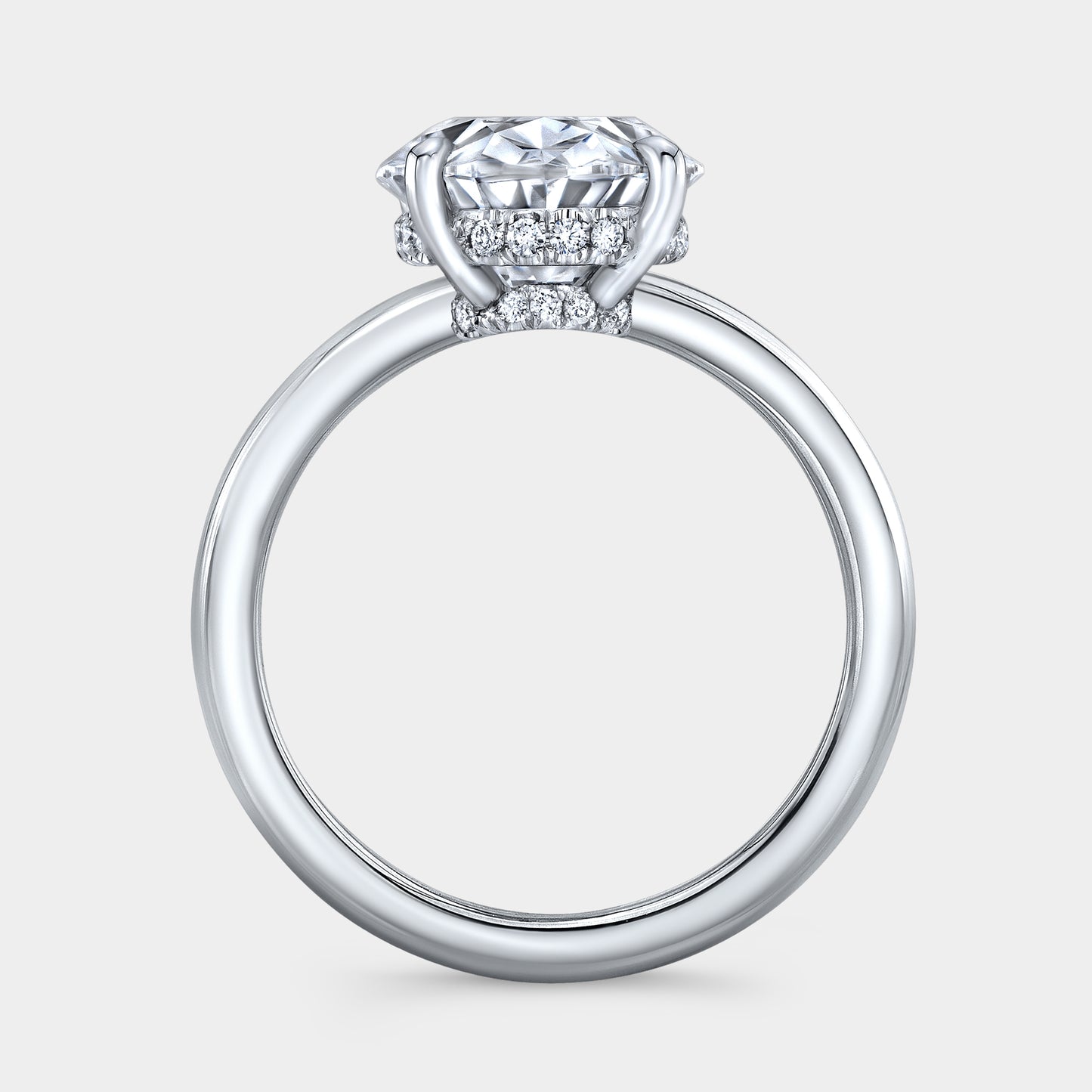 Platinum oval ring, Hailey solitaire setting.