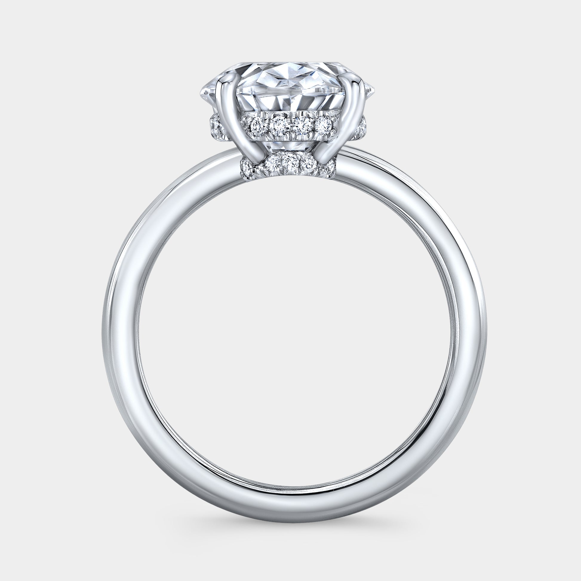 Platinum oval ring, Hailey solitaire setting.