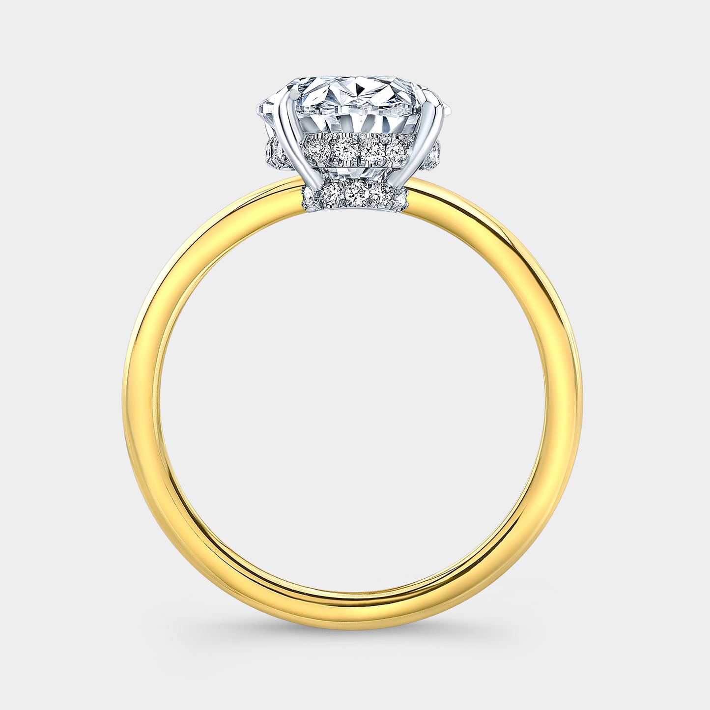 Two tone oval ring, Hailey solitaire setting.