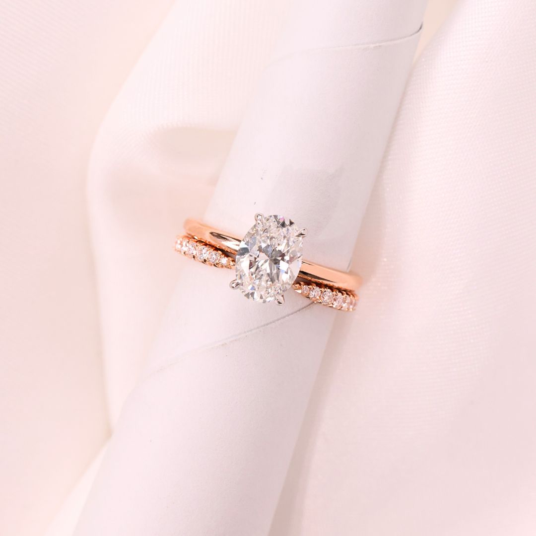 The Hailey Oval Solitaire Rose Gold And Platinum Engagement Ring