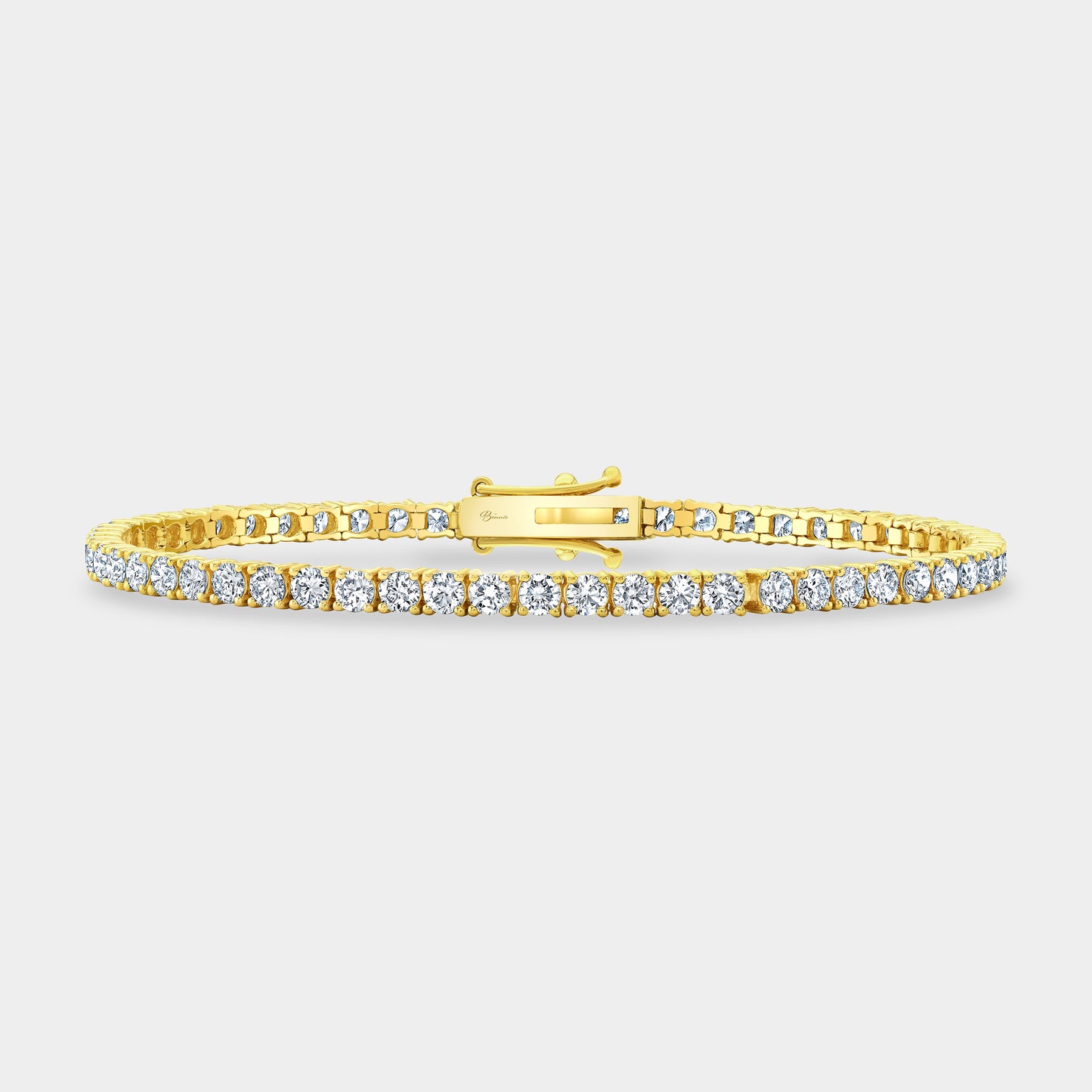 3.70ct Lab Diamond Yellow Gold Tennis Bracelet