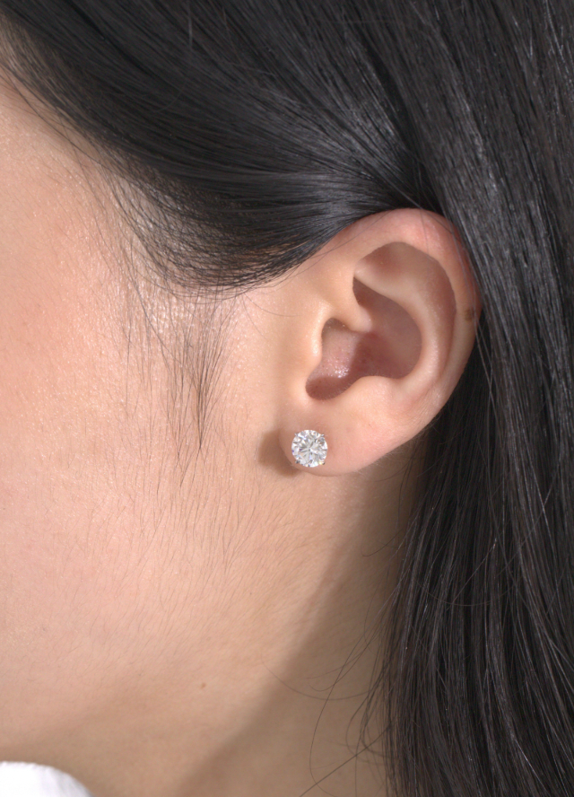 2ct Round Lab Grown Diamond Stud White Gold Earrings