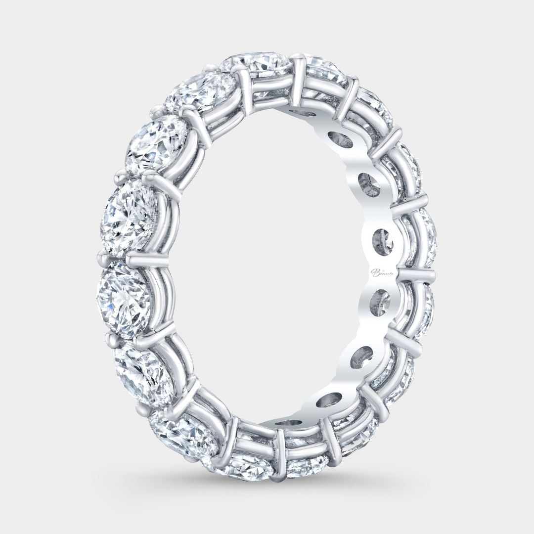 4ct Round Diamond 4.0mm Double Gallery Platinum Eternity Band