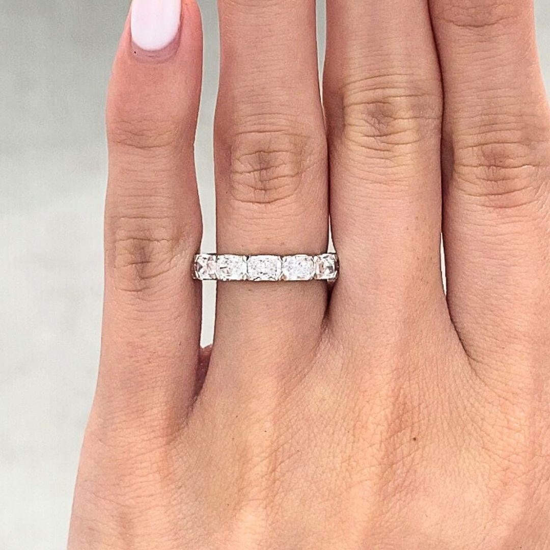 2.50ct Radiant Diamond East West Chloe 3.40mm Platinum Wedding Band