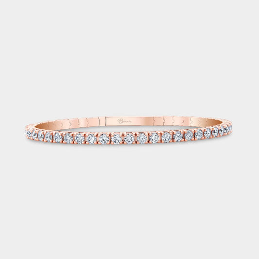 4.5ct Lab Grown Round Diamond Rose Gold Flexible Bangle