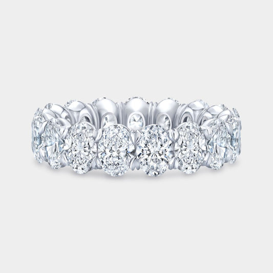 4.25ct Victoria Oval Diamond 5.25mm Platinum Eternity Wedding Band
