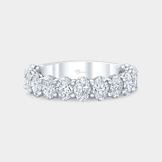 3.50ct Oval Diamond 5.0mm Double Gallery Platinum Anniversary Band