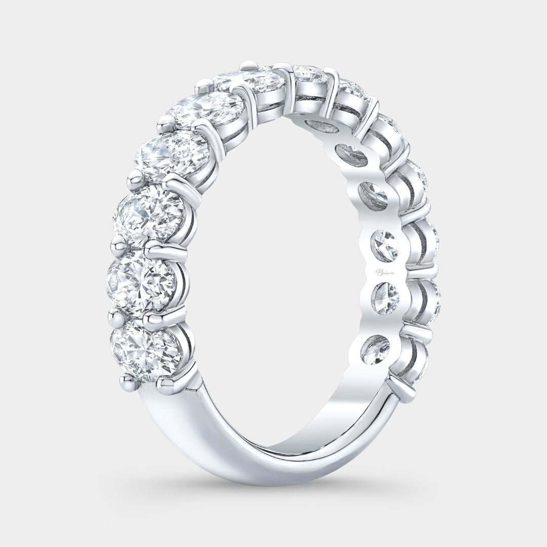 3.50ct Oval Diamond 5.0mm Double Gallery Platinum Anniversary Band