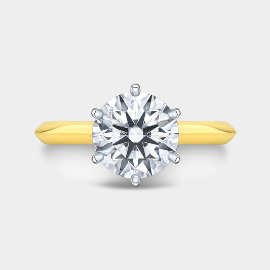 The London Knife Edge Solitaire Yellow Gold And Platinum Engagement Ring