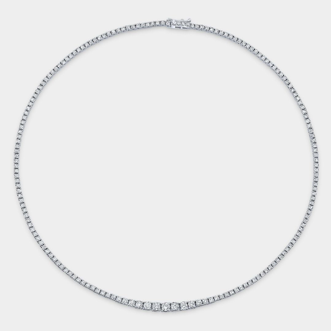 5ct Graduating Lab Grown Round Diamond Tennis Necklace