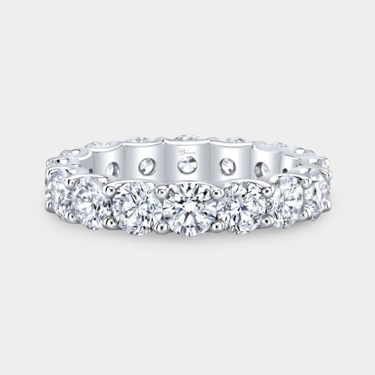 Platinum round diamond eternity band, U gallery.