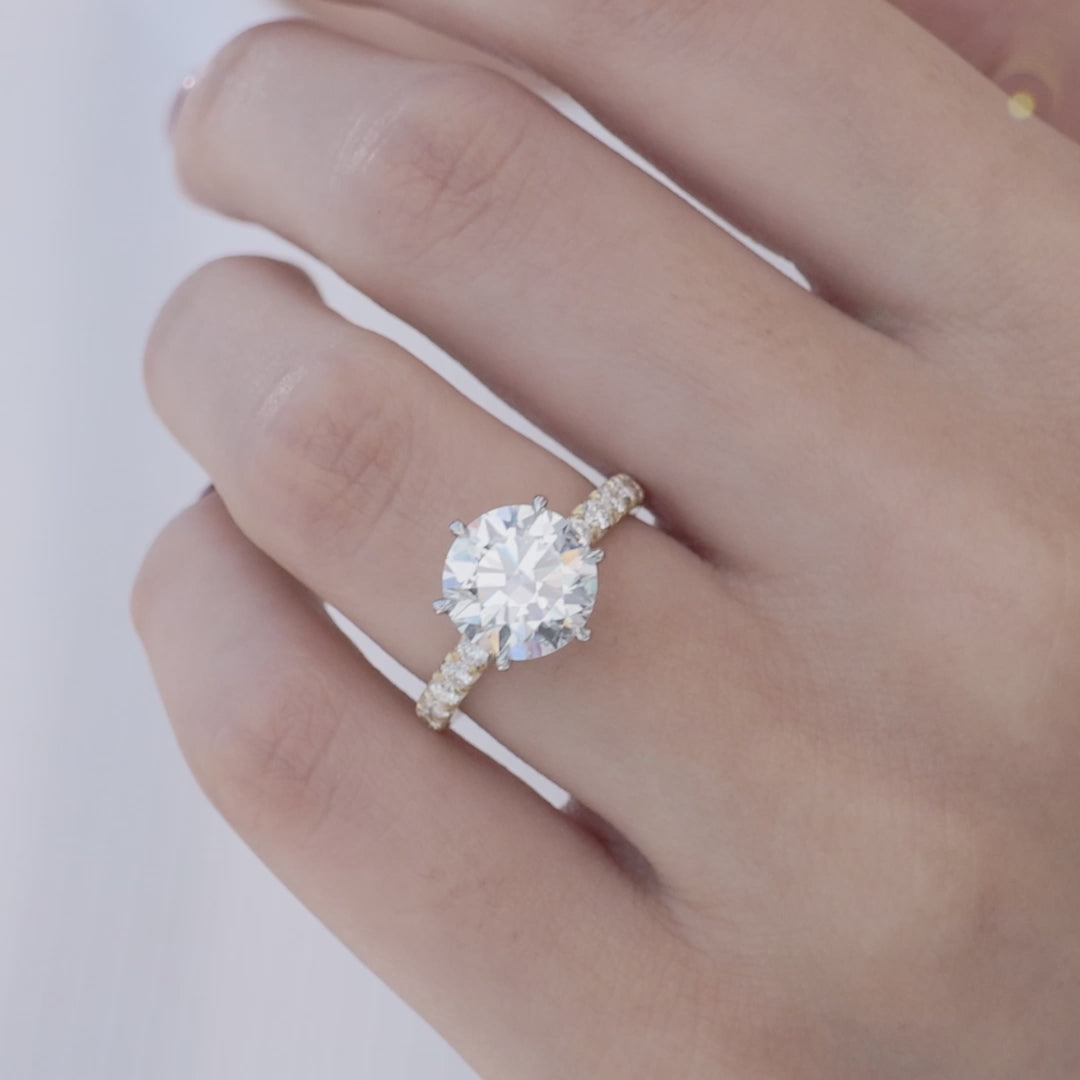 Round ring video, worn on hand, two tone.