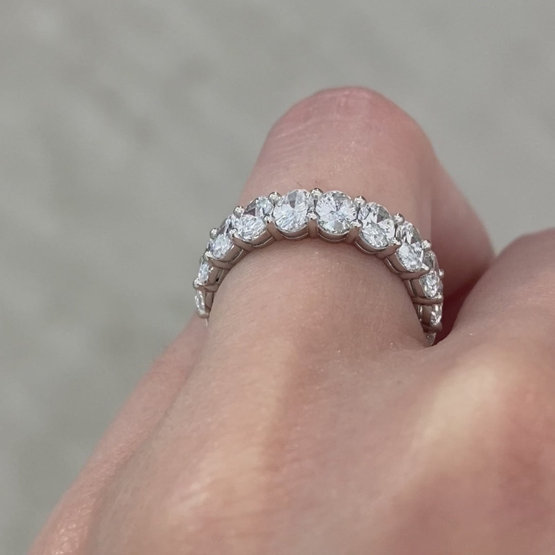 Oval Diamond Eternity Band, Platinum, 3.75ct.