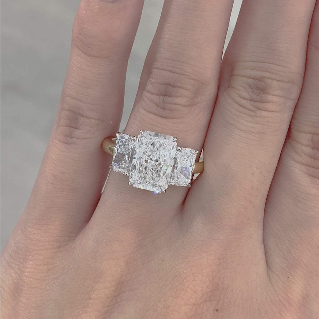 Diamond ring on hand.