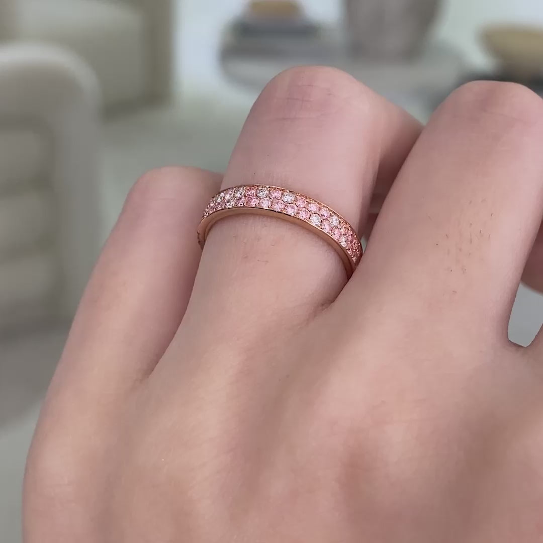 Video: Pink & White Diamond Eternity Band, Rose Gold.