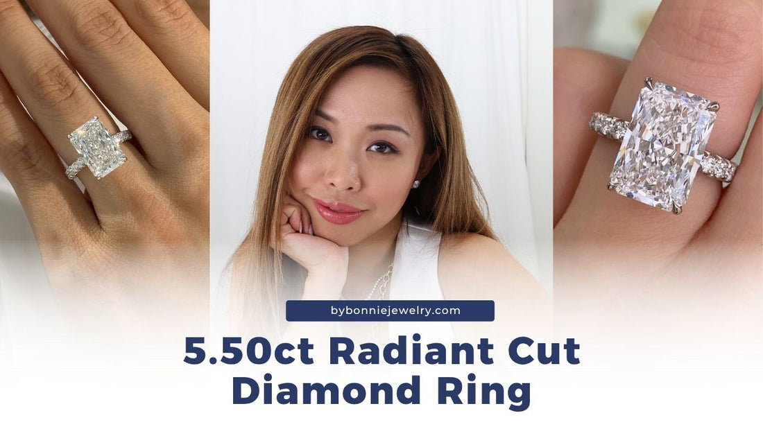 5ct Radiant Cut Engagement Ring + Wedding Band Pairings